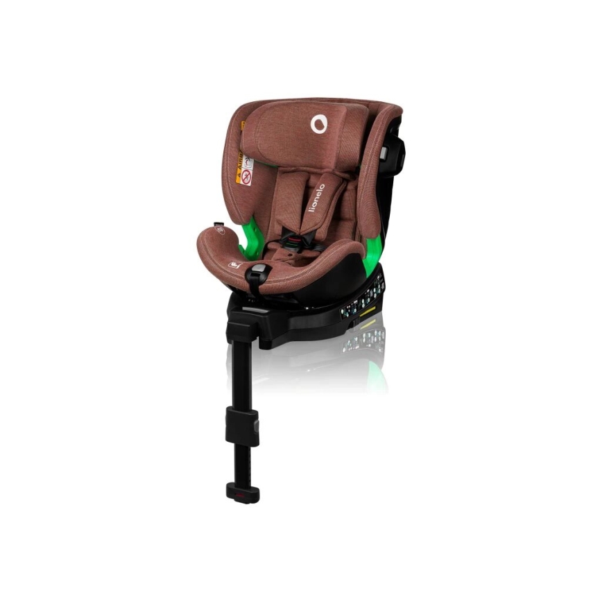Lionelo - Silla de coche con base giratoria HARMONY i-Tamaño 40-150 cm color ladrillo