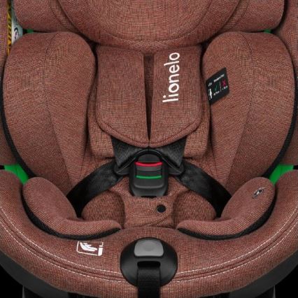 Lionelo - Silla de coche con base giratoria HARMONY i-Tamaño 40-150 cm color ladrillo
