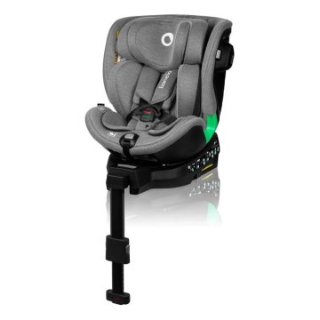 Lionelo - Silla de coche con base giratoria HARMONY i-Tamaño 40-150 cm gris