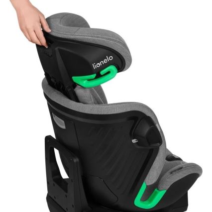 Lionelo - Silla de coche con base giratoria HARMONY i-Tamaño 40-150 cm gris