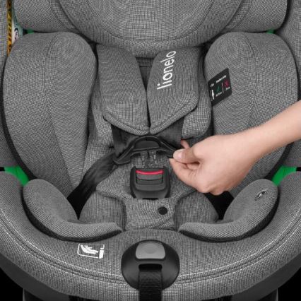 Lionelo - Silla de coche con base giratoria HARMONY i-Tamaño 40-150 cm gris