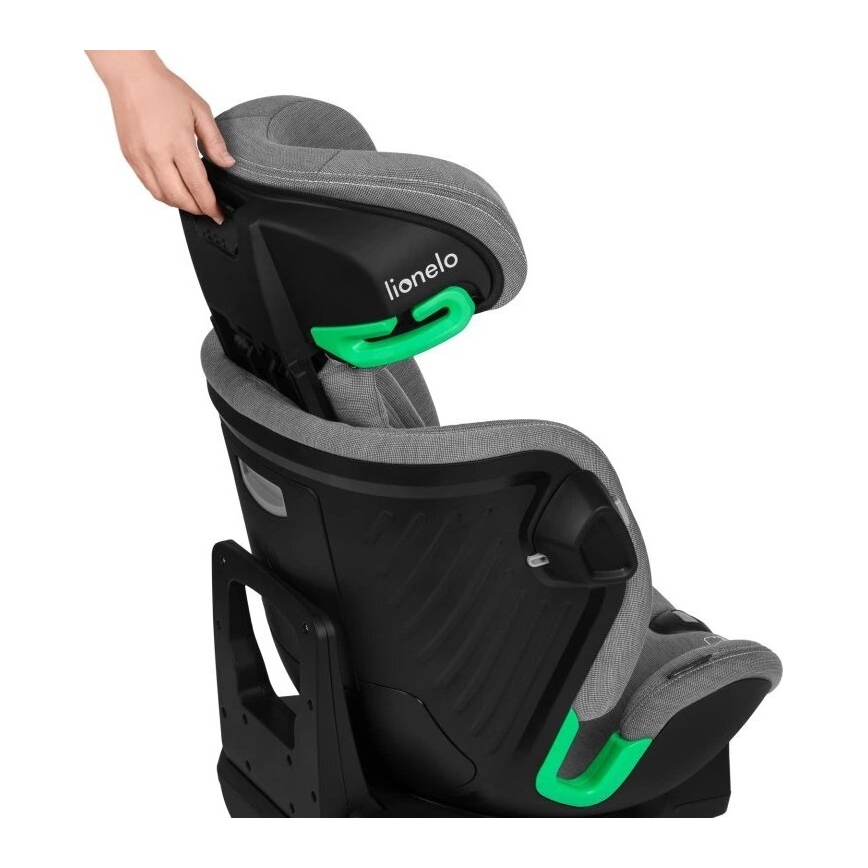 Lionelo - Silla de coche con base giratoria HARMONY i-Tamaño 40-150 cm negro/gris