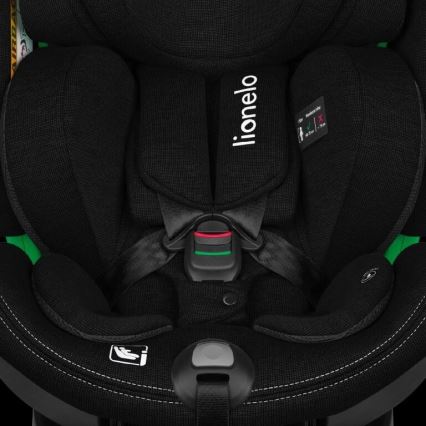 Lionelo - Silla de coche con base giratoria HARMONY i-Tamaño 40-150 cm negro