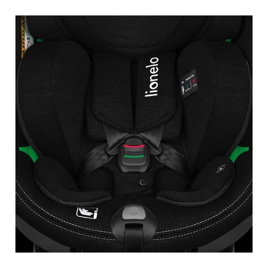 Lionelo - Silla de coche con base giratoria HARMONY i-Tamaño 40-150 cm negro