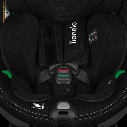 Lionelo - Silla de coche con base giratoria HARMONY i-Tamaño 40-150 cm negro