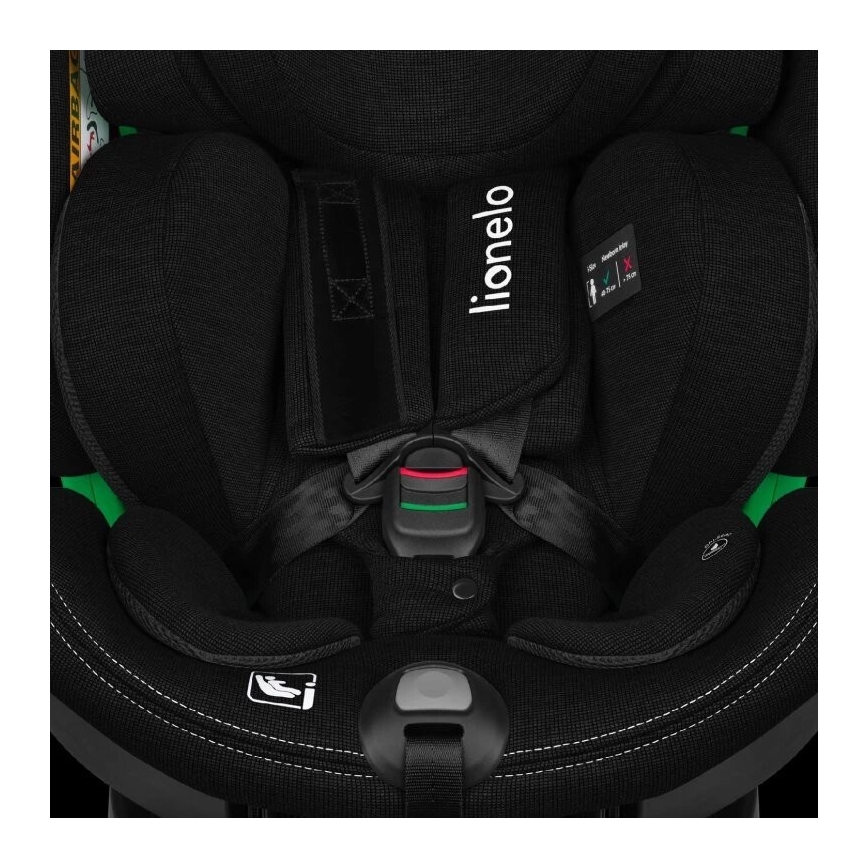 Lionelo - Silla de coche con base giratoria HARMONY i-Tamaño 40-150 cm negro