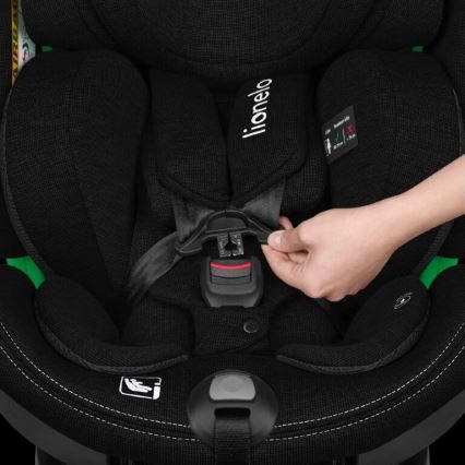 Lionelo - Silla de coche con base giratoria HARMONY i-Tamaño 40-150 cm negro