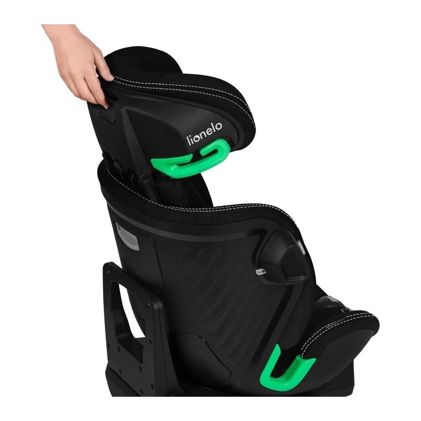 Lionelo - Silla de coche con base giratoria HARMONY i-Tamaño 40-150 cm negro