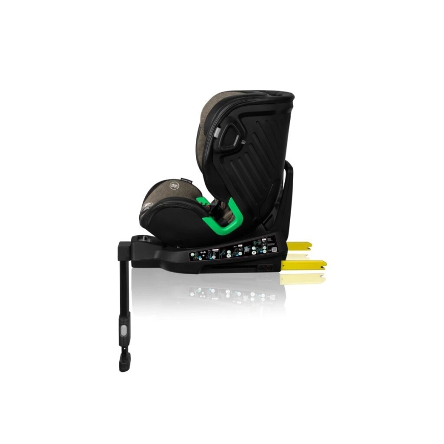 Lionelo - Silla de coche con base giratoria HARMONY i-Tamaño 40-150 cm negro/oliva