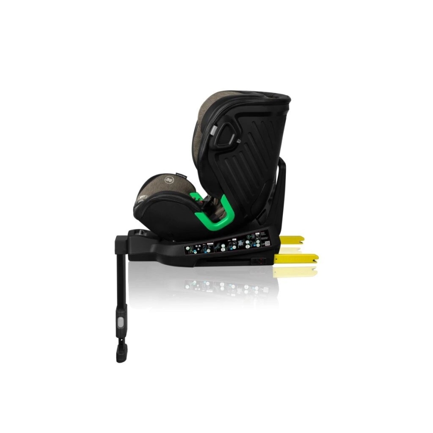 Lionelo - Silla de coche con base giratoria HARMONY i-Tamaño 40-150 cm negro/oliva
