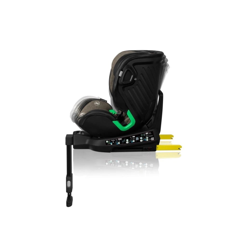 Lionelo - Silla de coche con base giratoria HARMONY i-Tamaño 40-150 cm negro/oliva