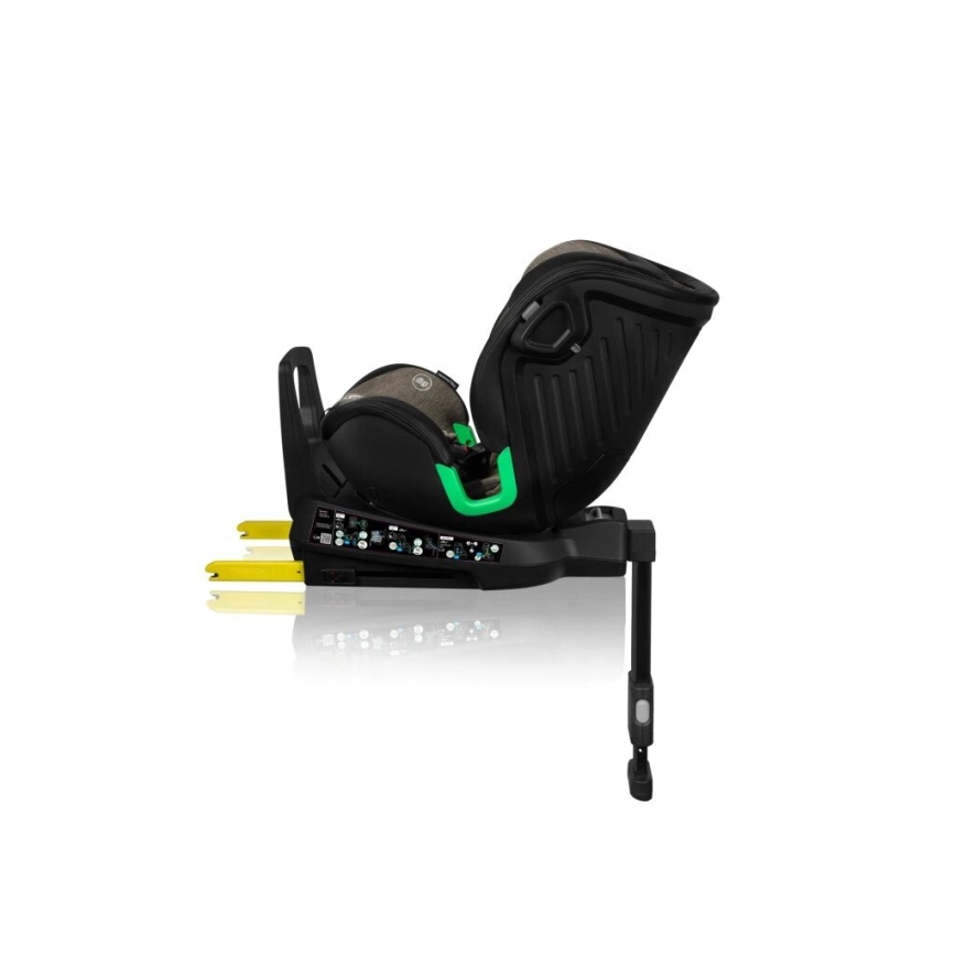 Lionelo - Silla de coche con base giratoria HARMONY i-Tamaño 40-150 cm negro/oliva