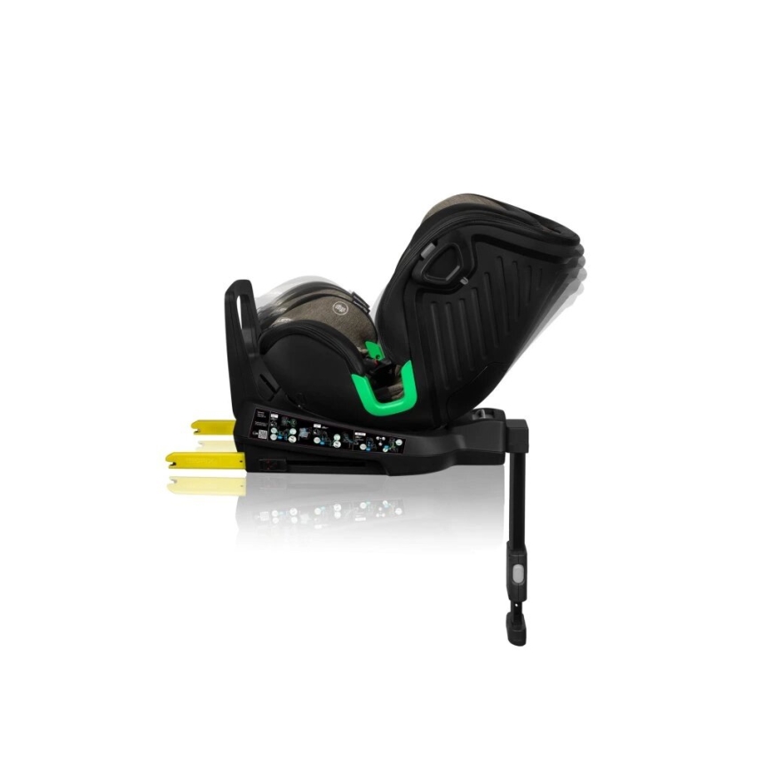 Lionelo - Silla de coche con base giratoria HARMONY i-Tamaño 40-150 cm negro/oliva