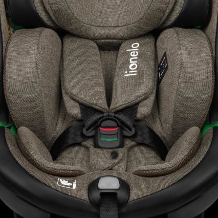 Lionelo - Silla de coche con base giratoria HARMONY i-Tamaño 40-150 cm negro/oliva