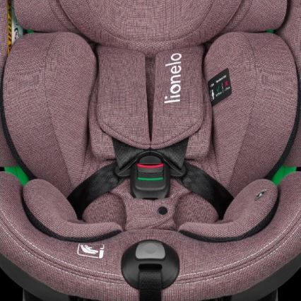 Lionelo - Silla de coche con base giratoria HARMONY i-Tamaño 40-150 cm rosa