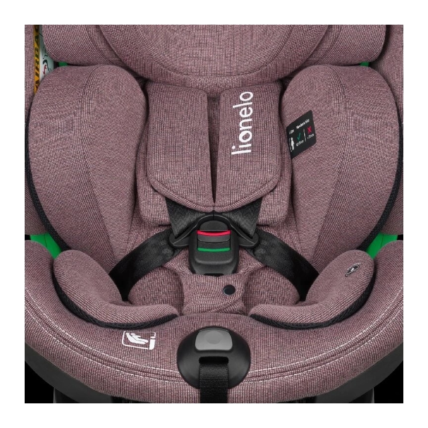 Lionelo - Silla de coche con base giratoria HARMONY i-Tamaño 40-150 cm rosa