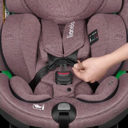 Lionelo - Silla de coche con base giratoria HARMONY i-Tamaño 40-150 cm rosa