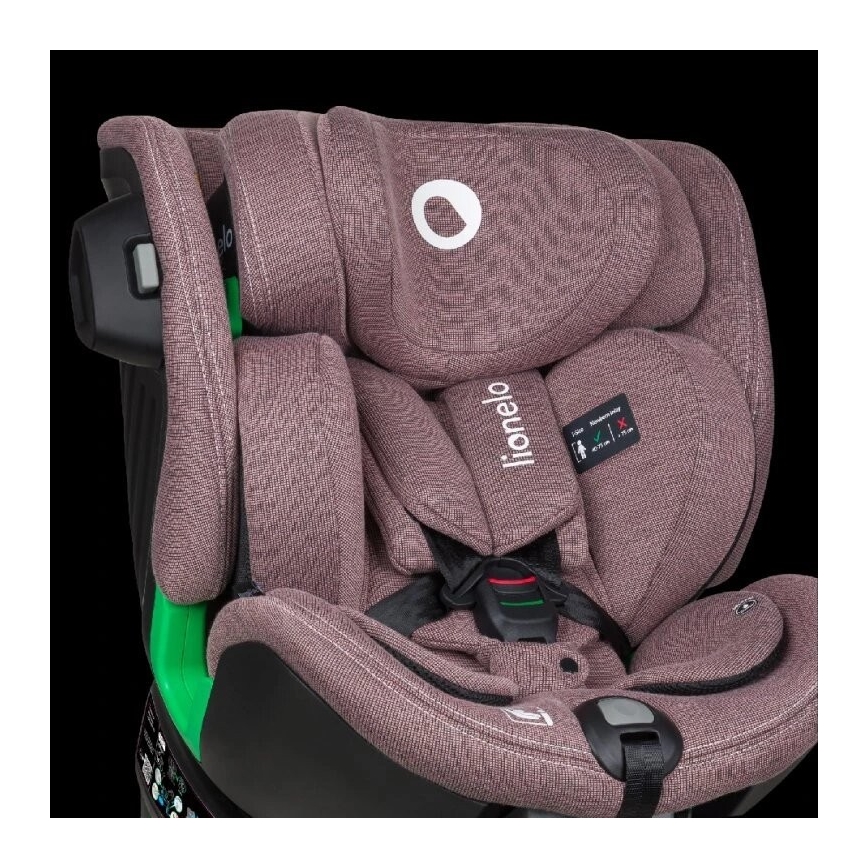 Lionelo - Silla de coche con base giratoria HARMONY i-Tamaño 40-150 cm rosa