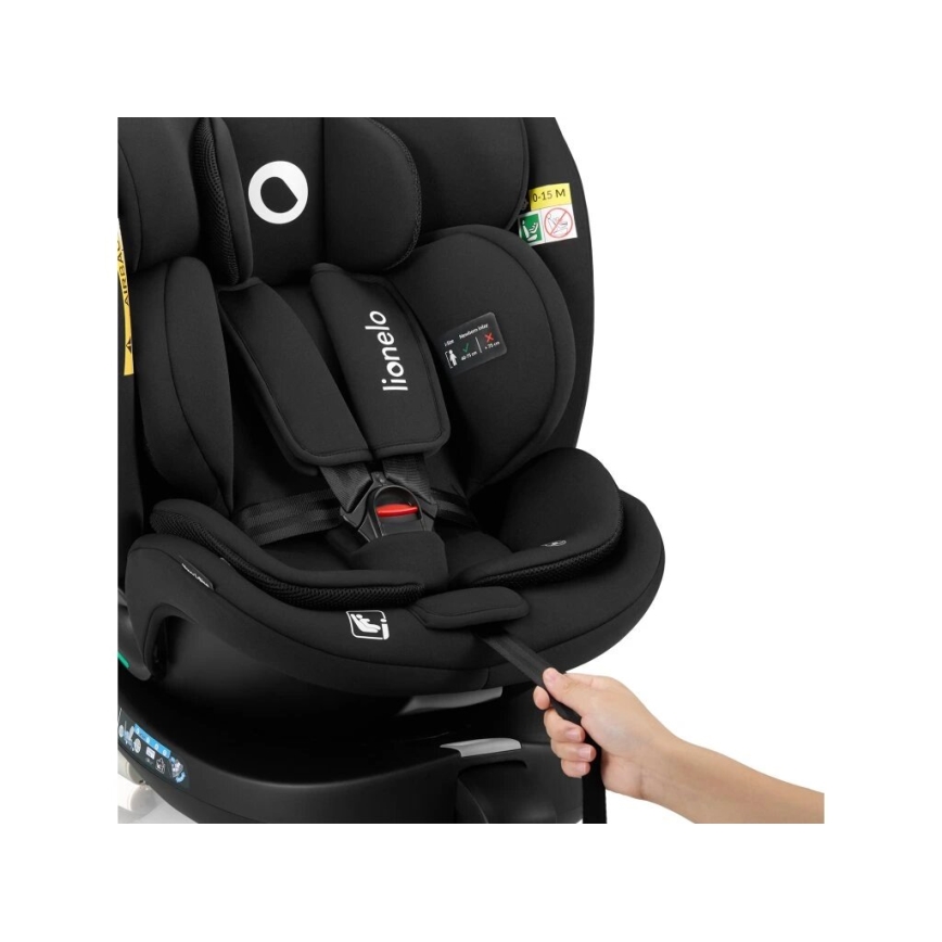 Lionelo - Silla de coche con base giratoria NAVY i-Tamaño 40-150 cm negro