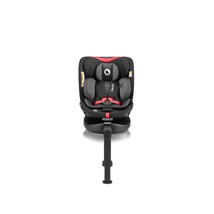Lionelo - Silla de coche con base giratoria NAVY i-Tamaño 40-150 cm negro/rojo