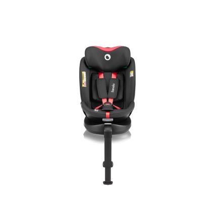 Lionelo - Silla de coche con base giratoria NAVY i-Tamaño 40-150 cm negro/rojo