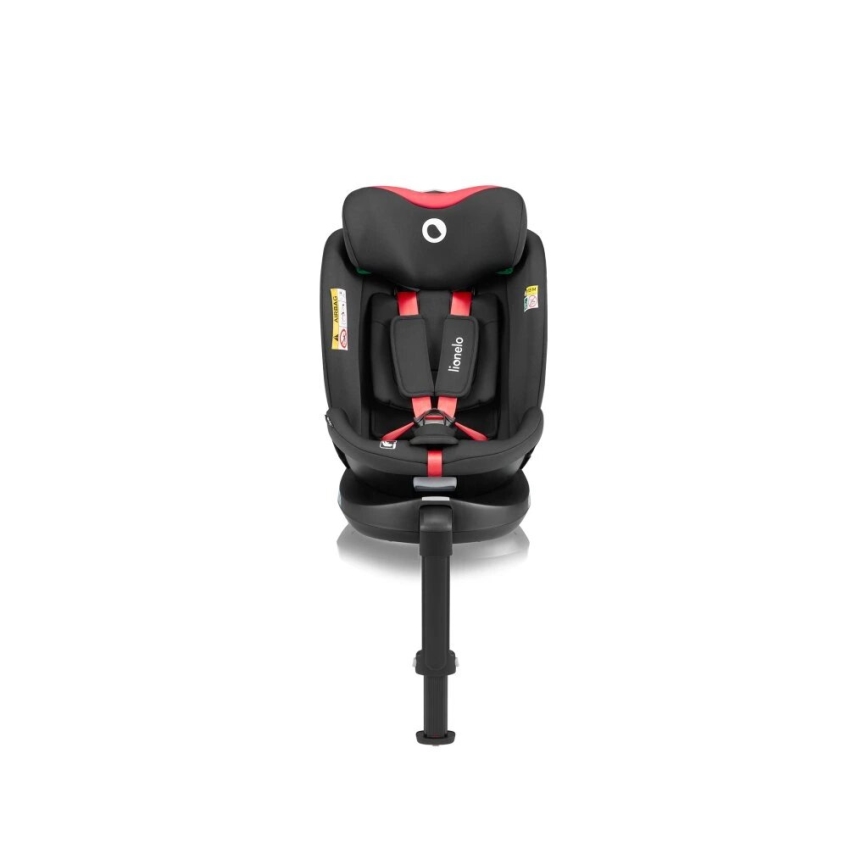 Lionelo - Silla de coche con base giratoria NAVY i-Tamaño 40-150 cm negro/rojo