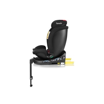 Lionelo - Silla de coche con base giratoria NAVY i-Tamaño 40-150 cm negro/rojo