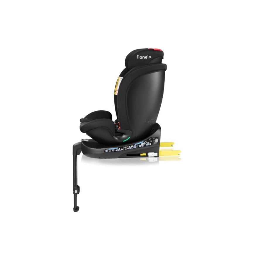 Lionelo - Silla de coche con base giratoria NAVY i-Tamaño 40-150 cm negro/rojo