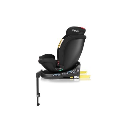 Lionelo - Silla de coche con base giratoria NAVY i-Tamaño 40-150 cm negro/rojo