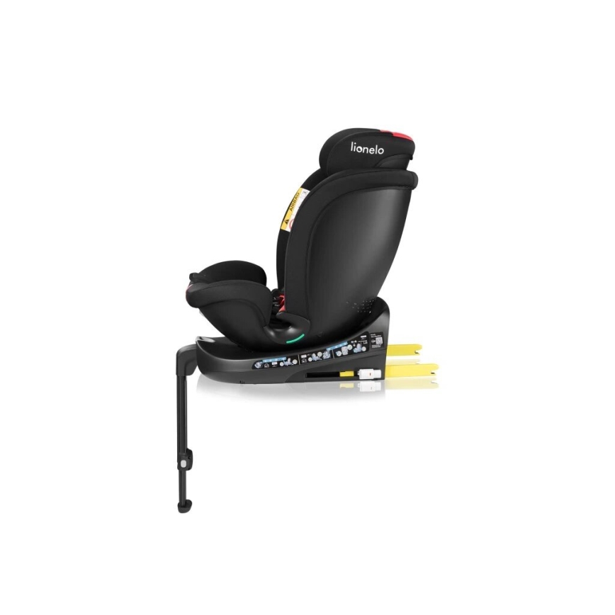 Lionelo - Silla de coche con base giratoria NAVY i-Tamaño 40-150 cm negro/rojo