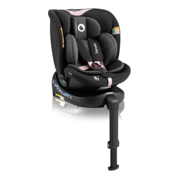 Lionelo - Silla de coche con base giratoria NAVY i-Tamaño 40-150 cm negro/rosa