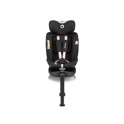 Lionelo - Silla de coche con base giratoria NAVY i-Tamaño 40-150 cm negro/rosa