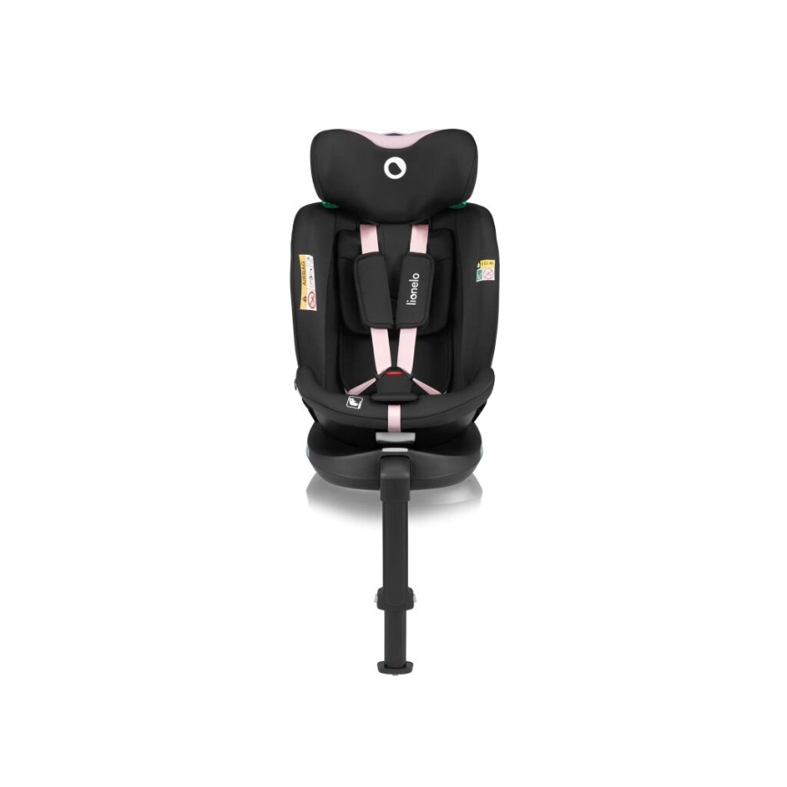 Lionelo - Silla de coche con base giratoria NAVY i-Tamaño 40-150 cm negro/rosa