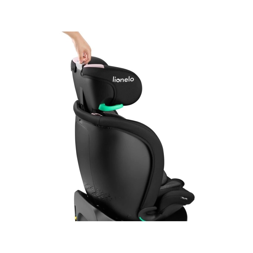 Lionelo - Silla de coche con base giratoria NAVY i-Tamaño 40-150 cm negro/rosa