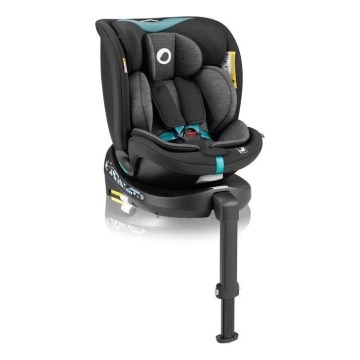 Lionelo - Silla de coche con base giratoria NAVY i-Tamaño 40-150 cm negro/turquesa