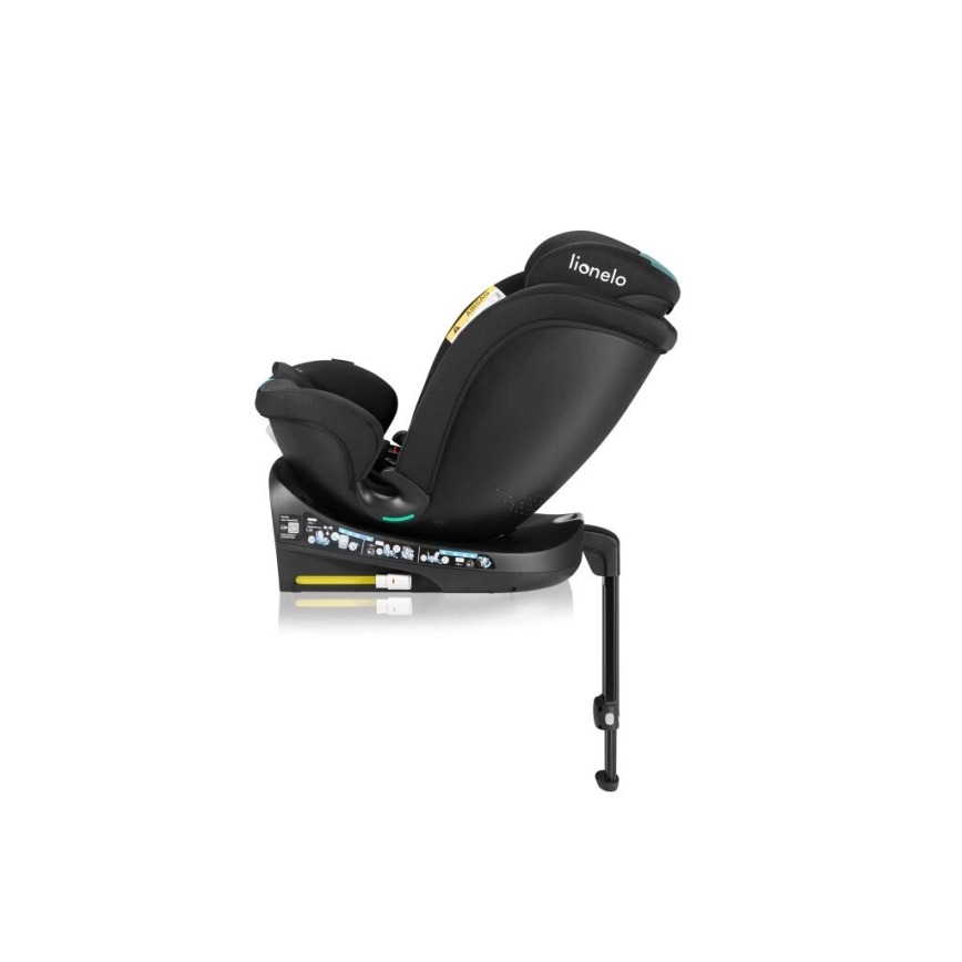 Lionelo - Silla de coche con base giratoria NAVY i-Tamaño 40-150 cm negro/turquesa