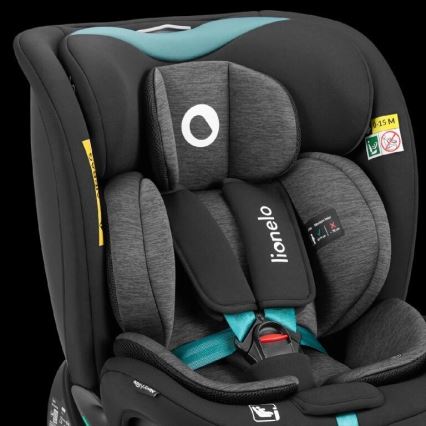 Lionelo - Silla de coche con base giratoria NAVY i-Tamaño 40-150 cm negro/turquesa