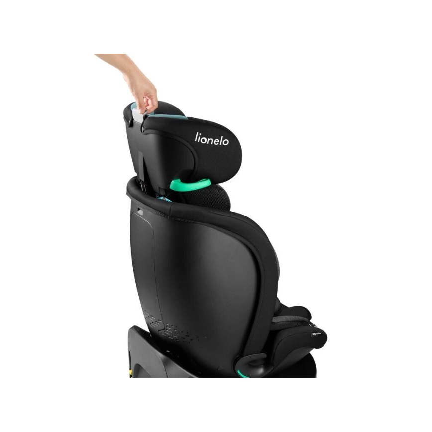 Lionelo - Silla de coche con base giratoria NAVY i-Tamaño 40-150 cm negro/turquesa