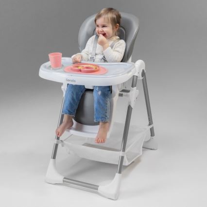 Lionelo - Silla de comedor para niños LINN PLUS blanco/gris