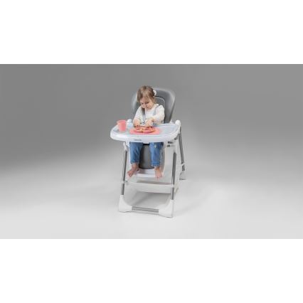 Lionelo - Silla de comedor para niños LINN PLUS blanco/gris