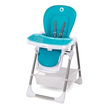 Lionelo - Silla de comedor para niños LINN PLUS blanco/turquesa
