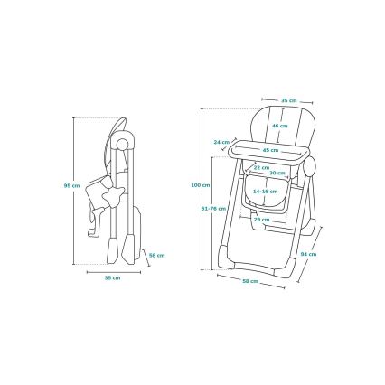 Lionelo - Silla de comedor para niños ZANNA gris
