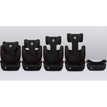 Lionelo - Silla para coche HUGO i-Tamaño 100-150 cm negro/rojo