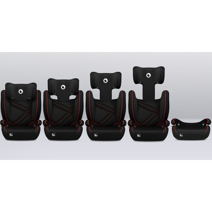 Lionelo - Silla para coche HUGO i-Tamaño 100-150 cm negro/rojo