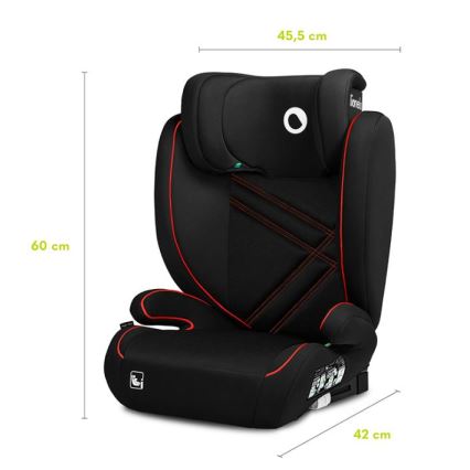 Lionelo - Silla para coche HUGO i-Tamaño 100-150 cm negro/rojo