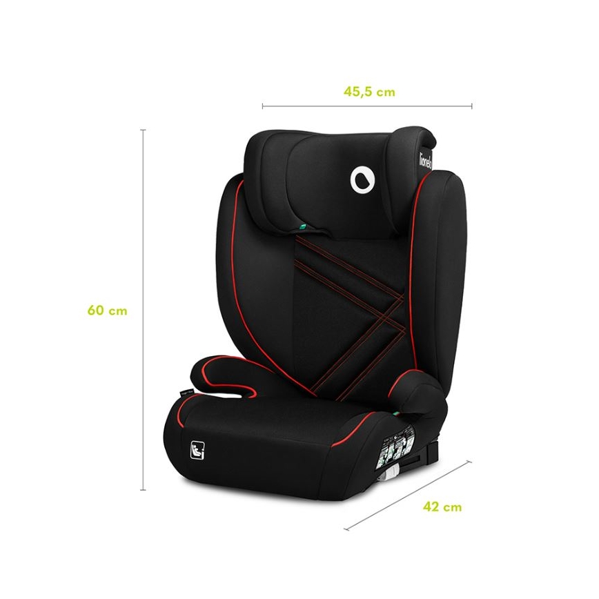 Lionelo - Silla para coche HUGO i-Tamaño 100-150 cm negro/rojo