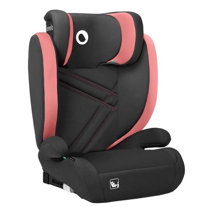Lionelo - Silla para coche HUGO i-Tamaño 100-150 cm negro/rosa