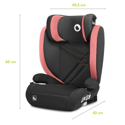Lionelo - Silla para coche HUGO i-Tamaño 100-150 cm negro/rosa