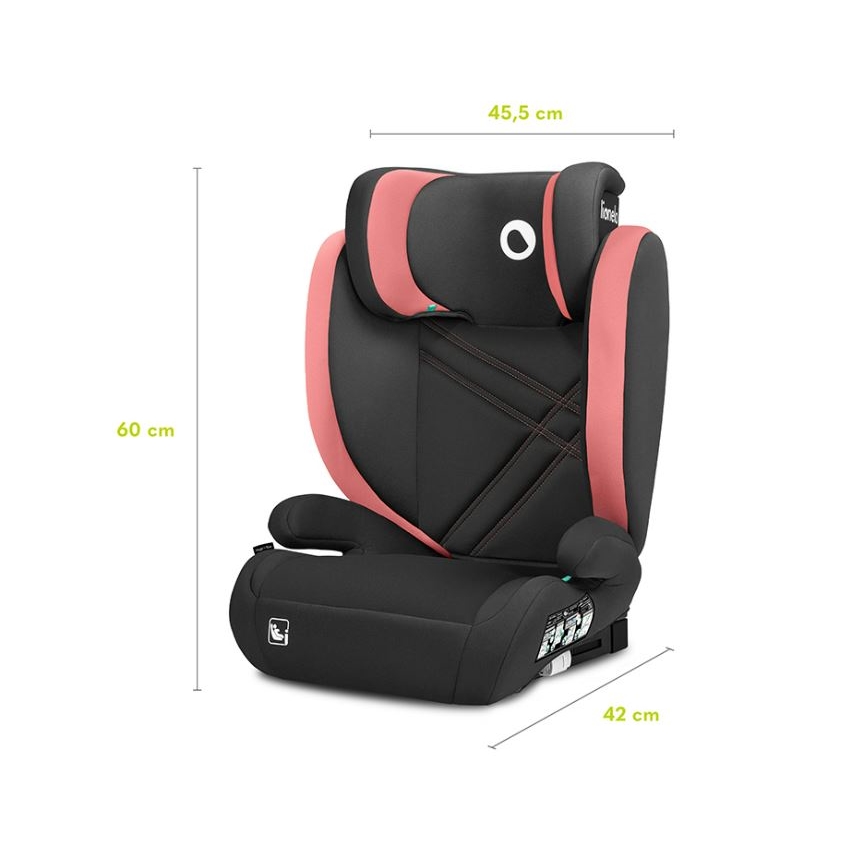Lionelo - Silla para coche HUGO i-Tamaño 100-150 cm negro/rosa