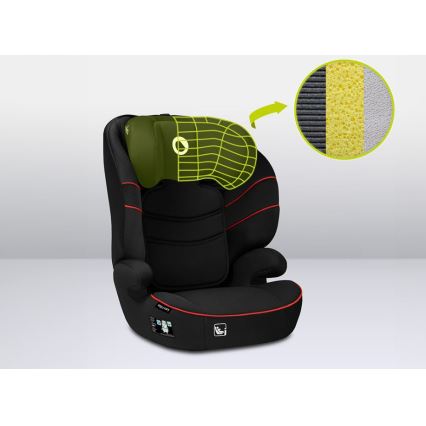 Lionelo - Silla para coche LARS i-Tamaño 100-150 cm negro/rojo